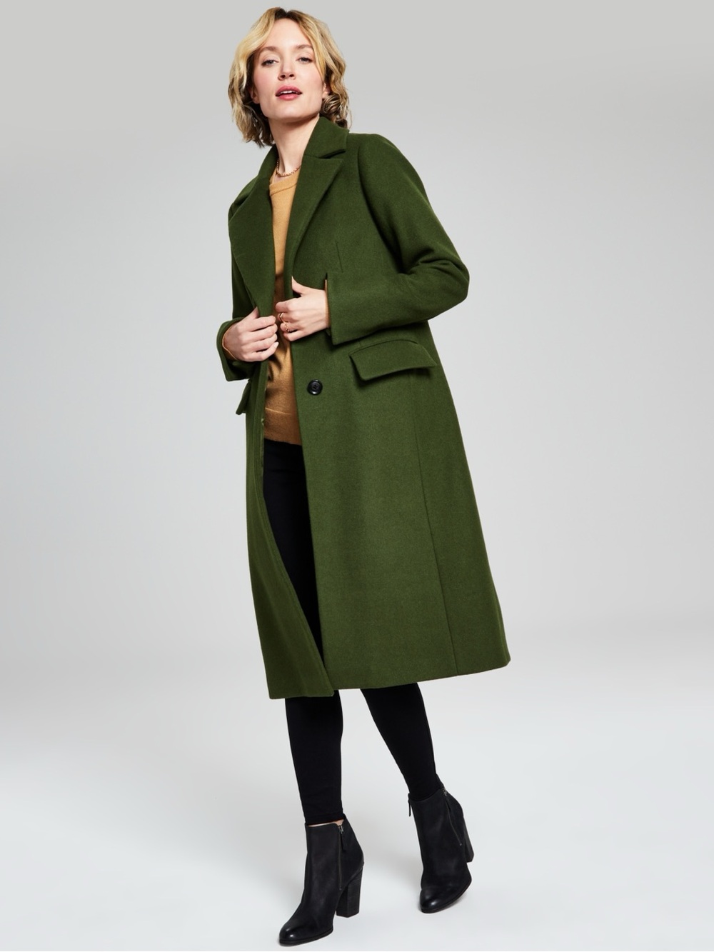 NWOT MICHAEL Kors Single Breasted Green Wool Coat Size Small - Color Jade